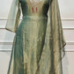 Olive Green Embroidered A-Line Suit Set (RT1346)
