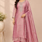 Dusty Pink Embroidered Salsa A-Line Suit Set (RT1479)