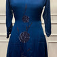 Midnight Bloom Chinon Embroidered A-Line Suit Set (RT1484)