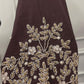 Luxury Wine Floral Embroidered Chinon A-Line Suit Set (RT1482)
