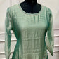 Elegant Sage Mist Floral Salsa A-Line Suit Set (RT1485)