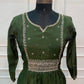 Emerald Royale Mull Chanderi Embroidered A-Line Suit Set (RT1610)