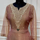 Rosewood Glow Salsa Embroidered A-Line Suit Set (RT1608)