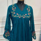 Teal Bloom Kota Cotton A-Line Suit Set (RT1605)