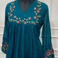 Teal Bloom Kota Cotton A-Line Suit Set (RT1605)