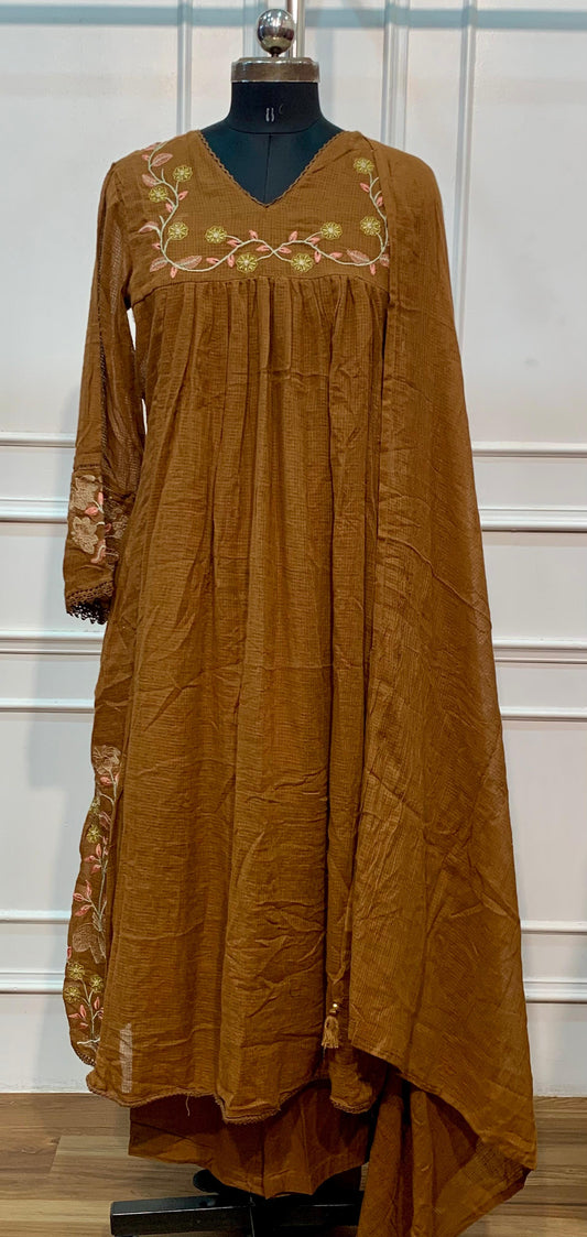 Earthy Elegance Kota Cotton A-Line Suit Set (RT1603)