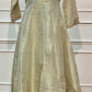 Ivory Royale Tissue Embroidered Anarkali Suit Set with Maroon Bandhani Dupatta (RT1602)