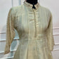 Ivory Royale Tissue Embroidered Anarkali Suit Set with Maroon Bandhani Dupatta (RT1602)