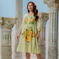 Pastel Green Floral Print Tiered Kurta Dress 135