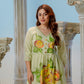 Pastel Green Floral Print Tiered Kurta Dress 135