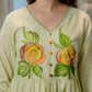 Pastel Green Floral Print Tiered Kurta Dress 135