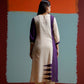 Beige & Purple Color Block Cotton Kurta 2pc Set 165