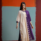 Beige & Purple Color Block Cotton Kurta 2pc Set 165
