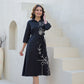 Black Embroidered Bleted Shirt Dress 135