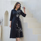 Black Embroidered Bleted Shirt Dress 135