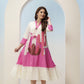 Pink & Off-White Cactus Print Tiered Kurta  Dress 135