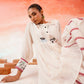 Ivory Elegance Embroidered Tiered Kurta 2pc Set 175