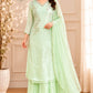 Mint Sea Green Chinon Embroidered Kurta Set (RT 2001)