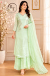 Mint Sea Green Chinon Embroidered Kurta Set (RT 2001)