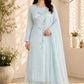 Elegant Sky Blue Chinon Ethnic Suit Set (RT 2004)