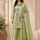 Sage Green Shimmer Palazzo Suit Set (RT 2006)