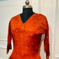 Butter Crepe Elegance – Orange Suit Set (RT2024)