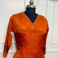 Butter Crepe Elegance – Orange Suit Set (RT2024)