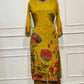 Mustard Floral Chinon Straight Cut 3-Piece Set (RT2019)