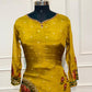 Mustard Floral Chinon Straight Cut 3-Piece Set (RT2019)
