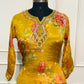 Golden Mustard Floral Chinon Straight Cut 3-Piece Set (RT2023)