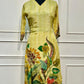 Pastel Lime Floral Chinon Straight Cut 3-Piece Set (RT2021)