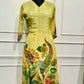 Pastel Lime Floral Chinon Straight Cut 3-Piece Set (RT2021)