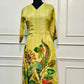 Pastel Lime Floral Chinon Straight Cut 3-Piece Set (RT2021)
