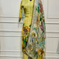 Pastel Lime Floral Chinon Straight Cut 3-Piece Set (RT2021)