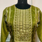 Olive Green Shimmer Straight Cut Suit Set (RT2011)