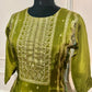 Olive Green Shimmer Straight Cut Suit Set (RT2011)