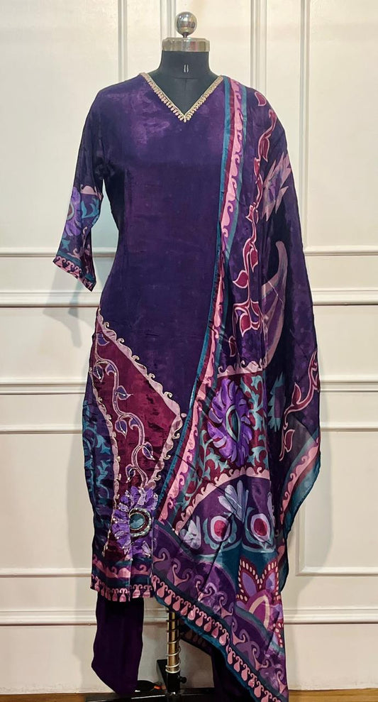 Royal Noir Butter Crepe Suit Set (RT1028)