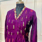 Royal Amethyst Mull Chanderi Suit Set (RT1025)
