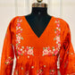 Sunset Bloom Mull Chanderi Anarkali Suit Set (RT1024)