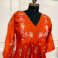 Sunset Bloom Mull Chanderi Anarkali Suit Set (RT1024)