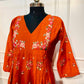 Sunset Bloom Mull Chanderi Anarkali Suit Set (RT1024)