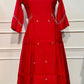 Tangerine Bloom Mull Chanderi Suit Set (RT1022)