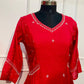 Tangerine Bloom Mull Chanderi Suit Set (RT1022)