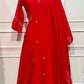 Tangerine Bloom Mull Chanderi Suit Set (RT1022)