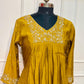 Mustard Grace Mull Chanderi Suit Set (RT1020)
