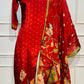 Crimson Bloom Butter Crepe Suit Set (RT2027)