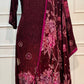 Royal Berry Blossom Butter Crepe Suit Set (RT2029)