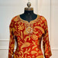 Royal Scarlet Paisley Print Butter Crepe Suit Set (RT2026)