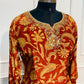 Royal Scarlet Paisley Print Butter Crepe Suit Set (RT2026)