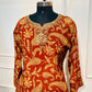 Royal Scarlet Paisley Print Butter Crepe Suit Set (RT2026)